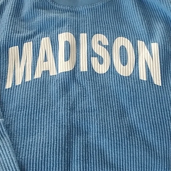 Pennant Blue MADISON Pullover Ribbed Sweatshirt M - Picture 7 of 9